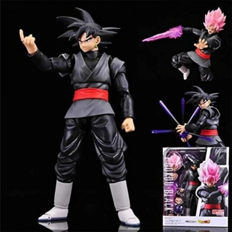 Hootanime: Black Goku 14 Cm Con Múltiples Accesorios